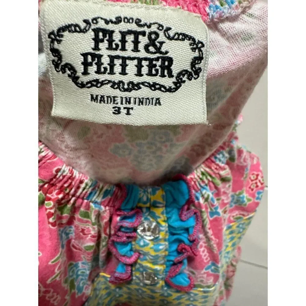 Flit & Flitter Girls 3T Dress Ruffle Hem Spring Floral